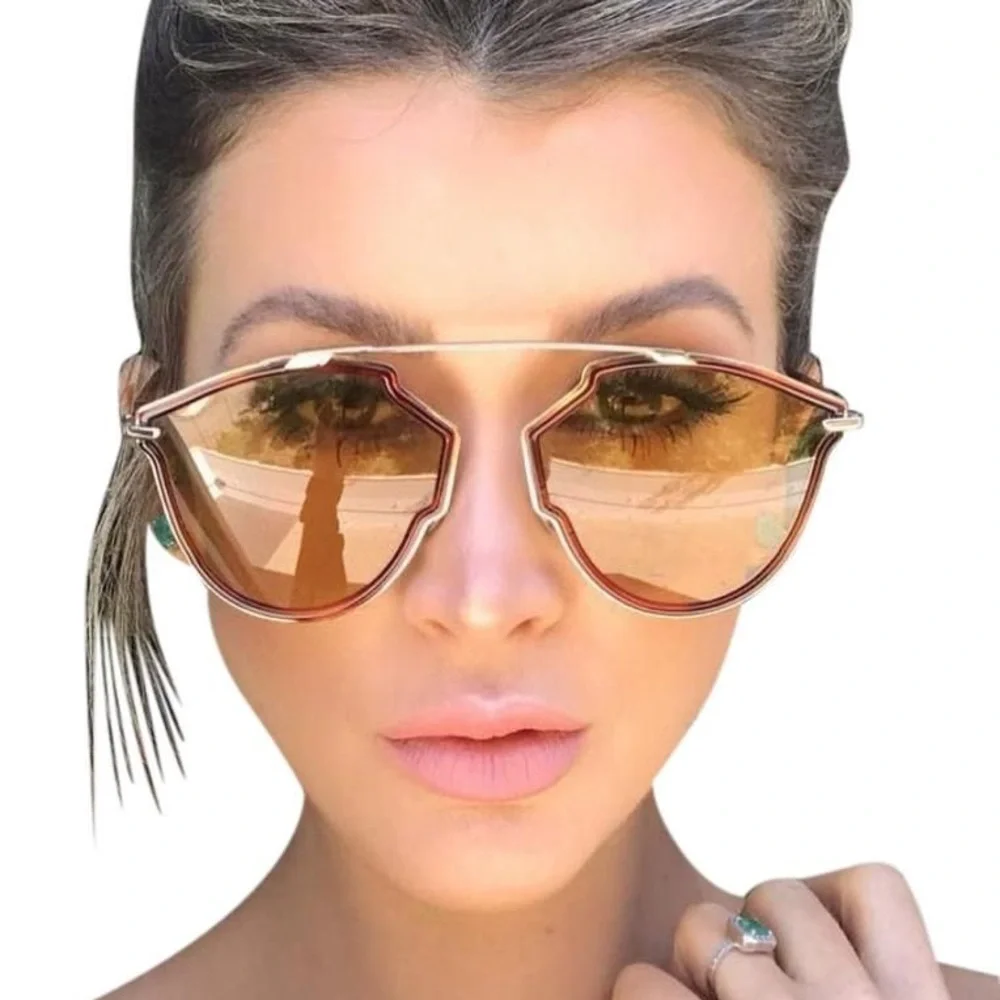 New - DIOR BUTTERFLY SUNGLASSES SOREALRISE 06J70 GOLD/HAVANA 58MM - Picture 11 of 11